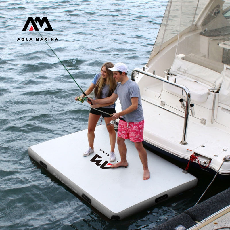 AQUA MARINA Lightweight Aquatic Floating Island 2.5*1.6m Vacation Fishing Floating Inflation Board Surfing Sports Work Platform