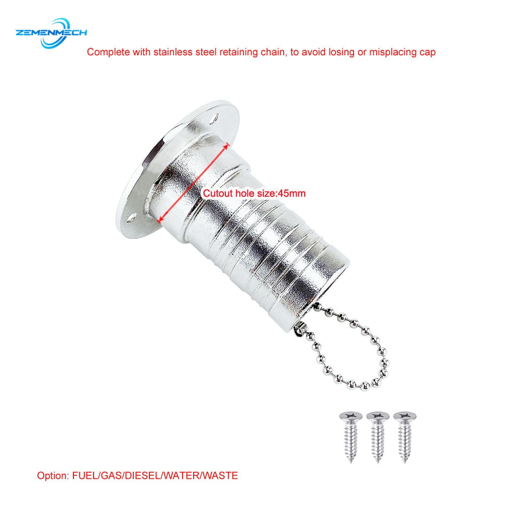 Marine Hardware 316 acero inoxidable 1,5 "38mm cubierta relleno relleno combustible GAS DIESEL agua residuos sin llave tapa barco accesorios yate