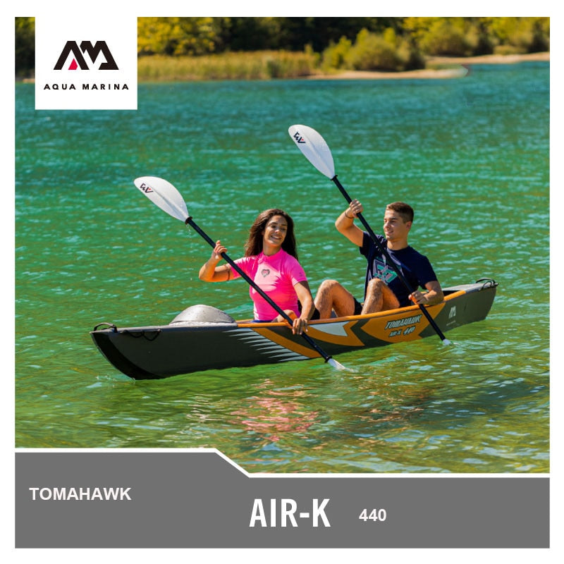 AQUA MARINA TOMAHAWK kayak inflatable boat canoe pvc dinghy raft paddle pump seat pressure gauge drop stitch material